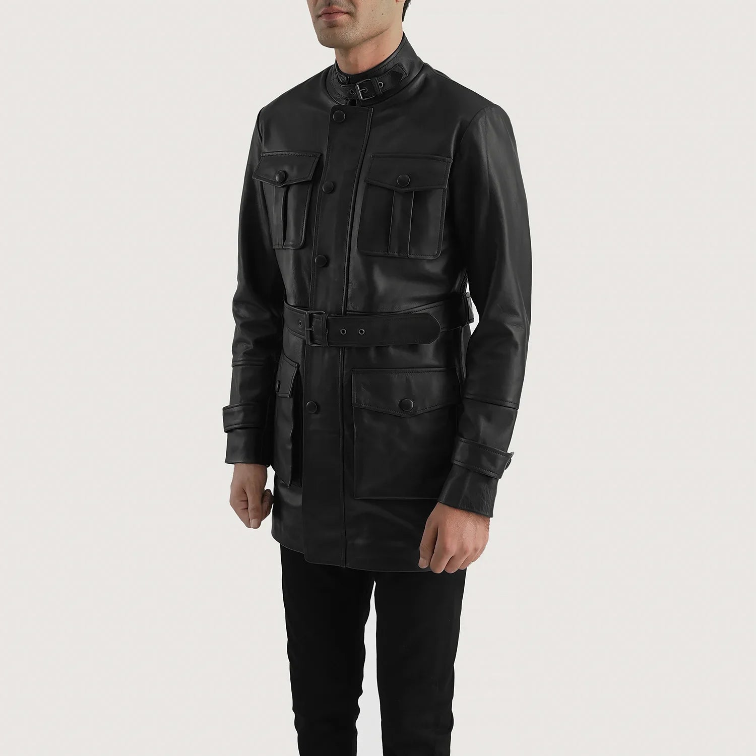 Dolf Black Leather Jacket by Dash Racegear - men Jacket view 2