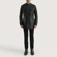 Dolf Black Leather Jacket by Dash Racegear - men Jacket view 3