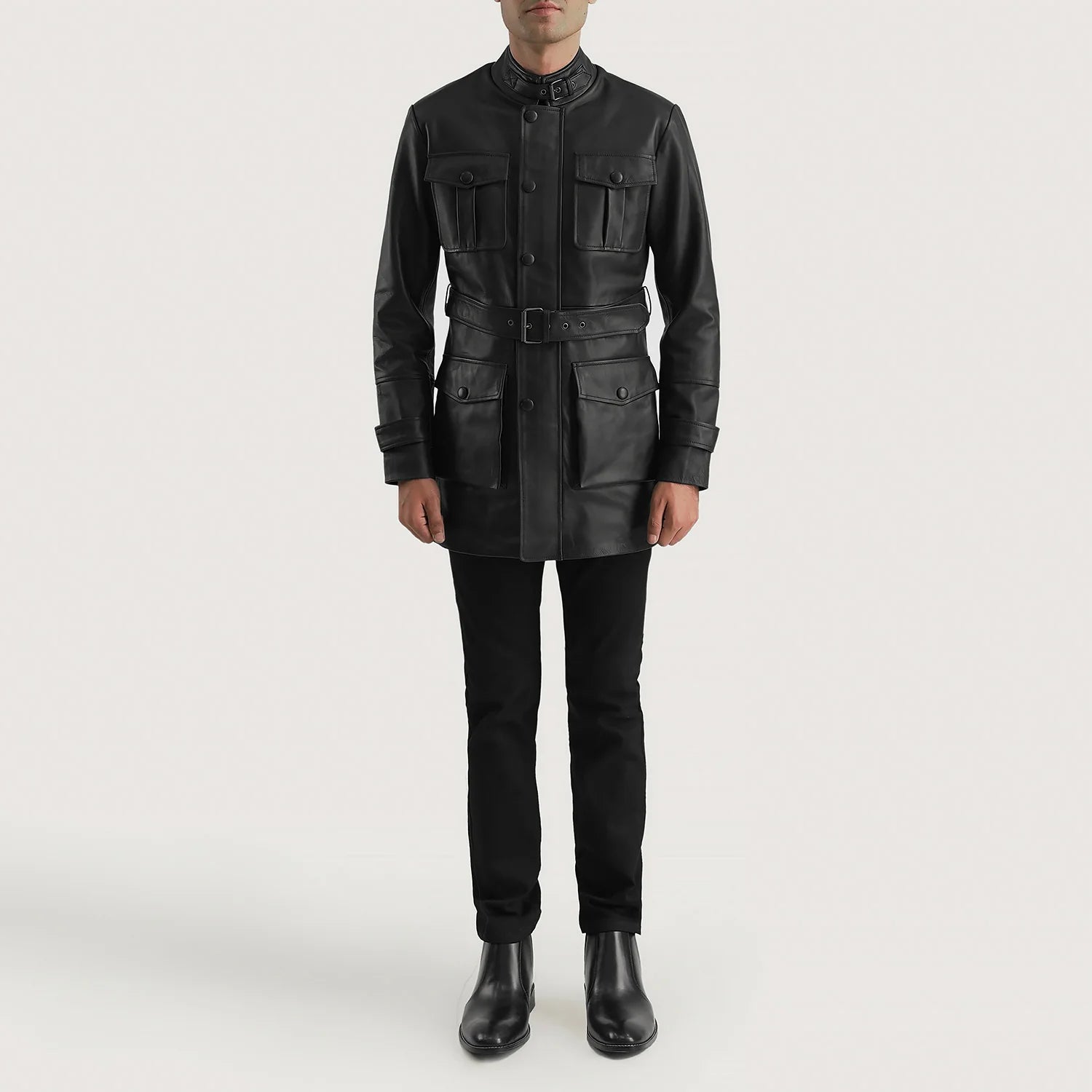 Dolf Black Leather Jacket by Dash Racegear - men Jacket view 3