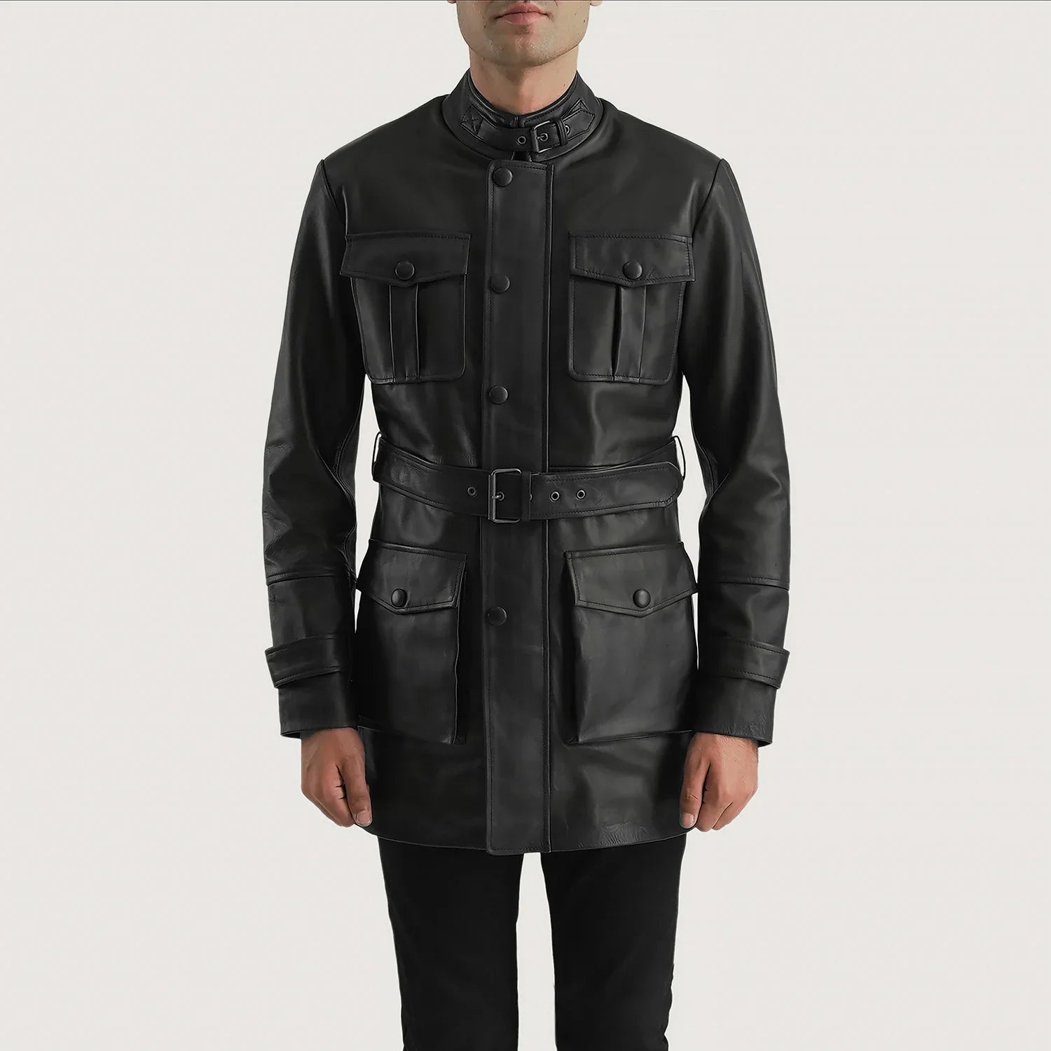 Dolf Black Leather Jacket by Dash Racegear - men Jacket view 4