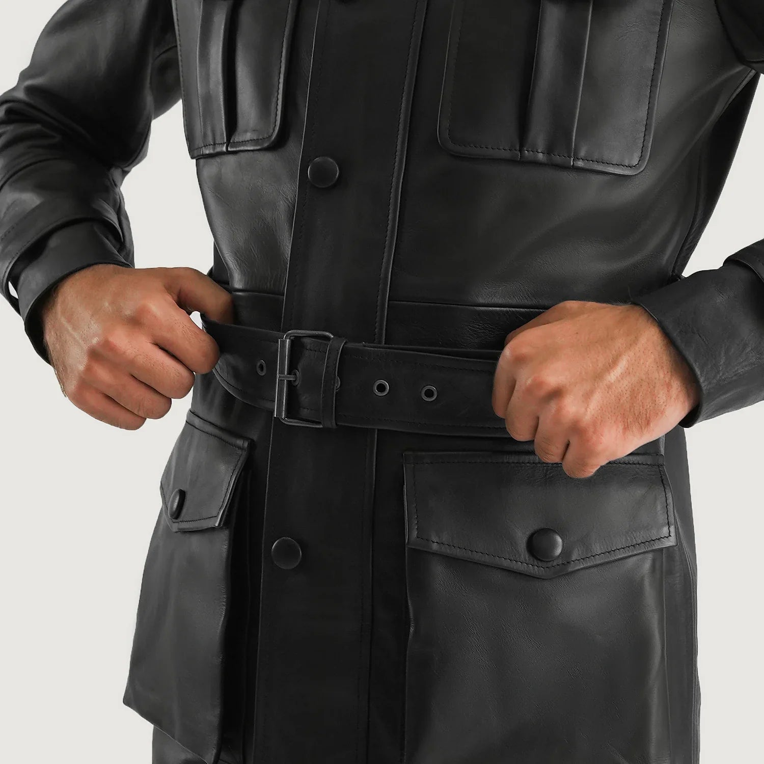 Dolf Black Leather Jacket by Dash Racegear - men Jacket view 6