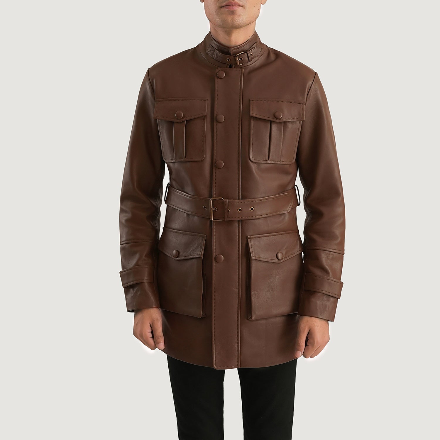 Dolf Brown Leather Jacket by Dash Racegear - men Jacket view 1