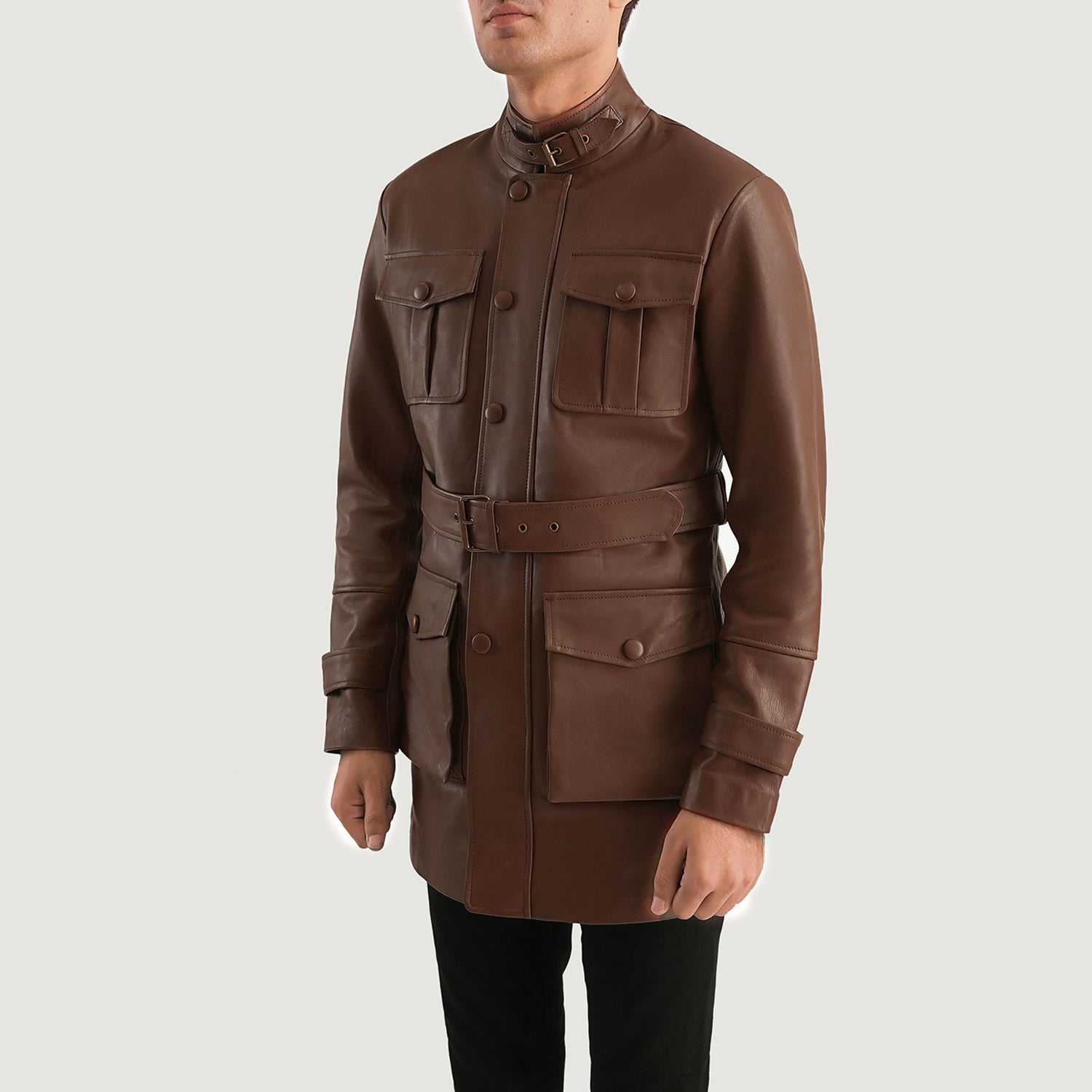 Dolf Brown Leather Jacket by Dash Racegear - men Jacket view 2