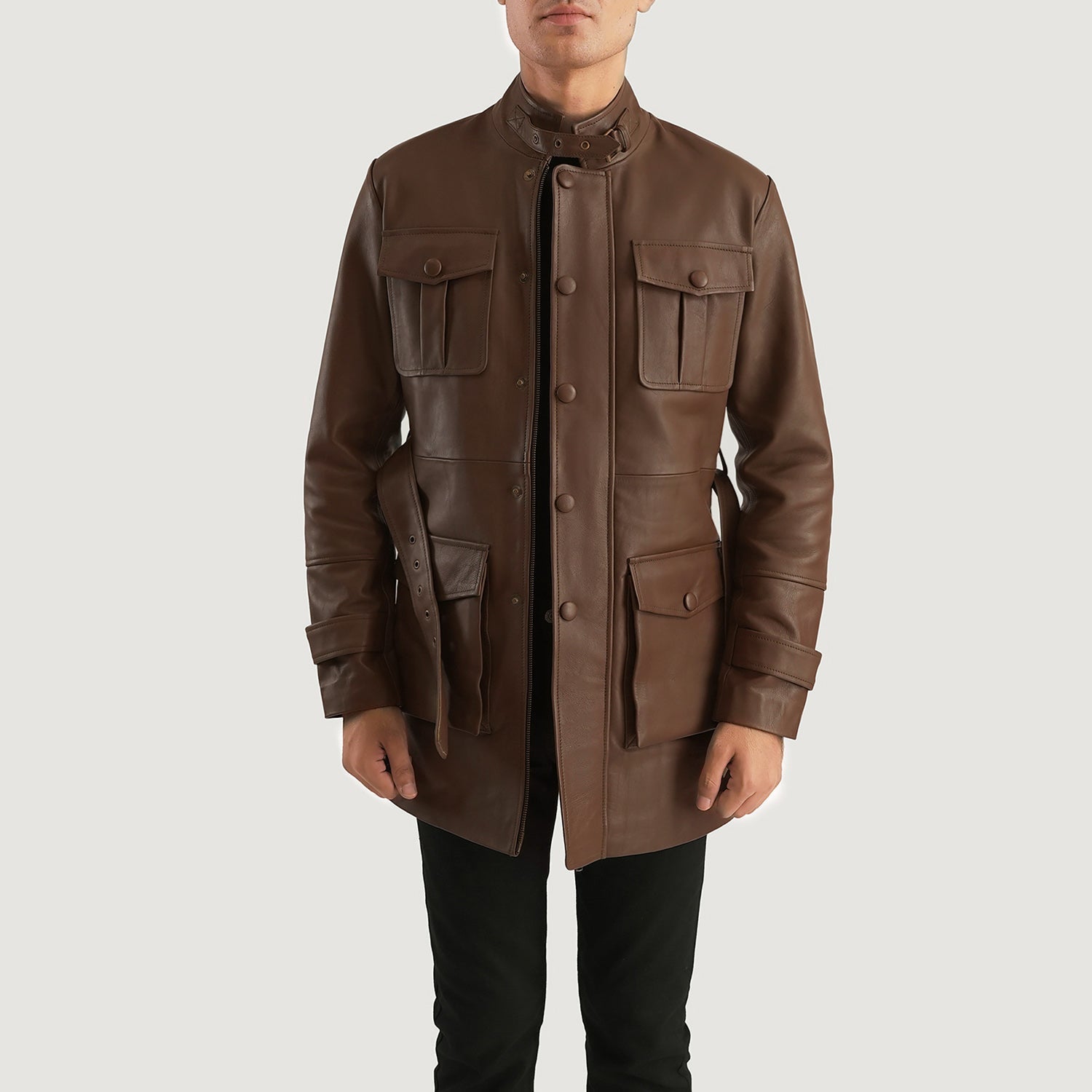 Dolf Brown Leather Jacket by Dash Racegear - men Jacket view 3