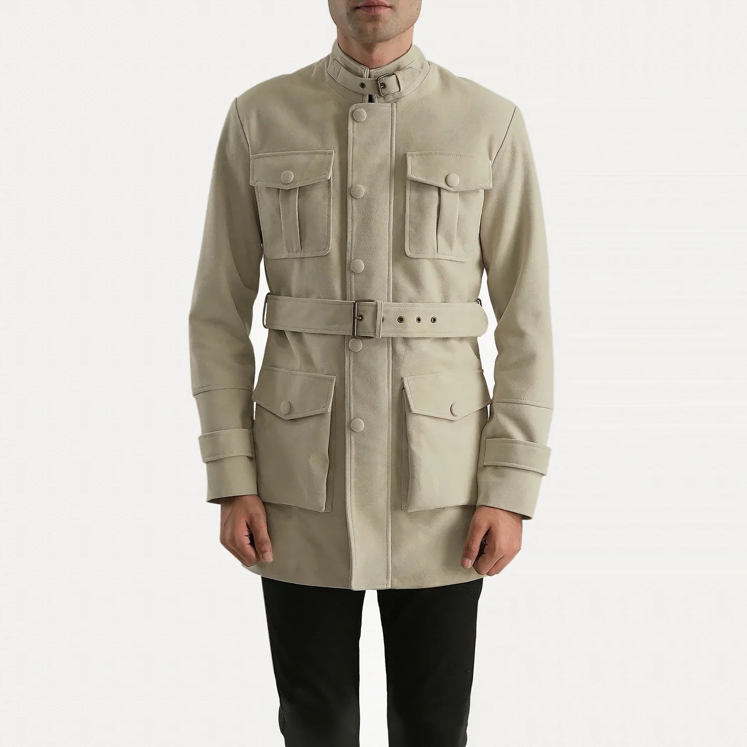 Dolf Off-White Suede Jacket by Dash Racegear - men Jacket view 1