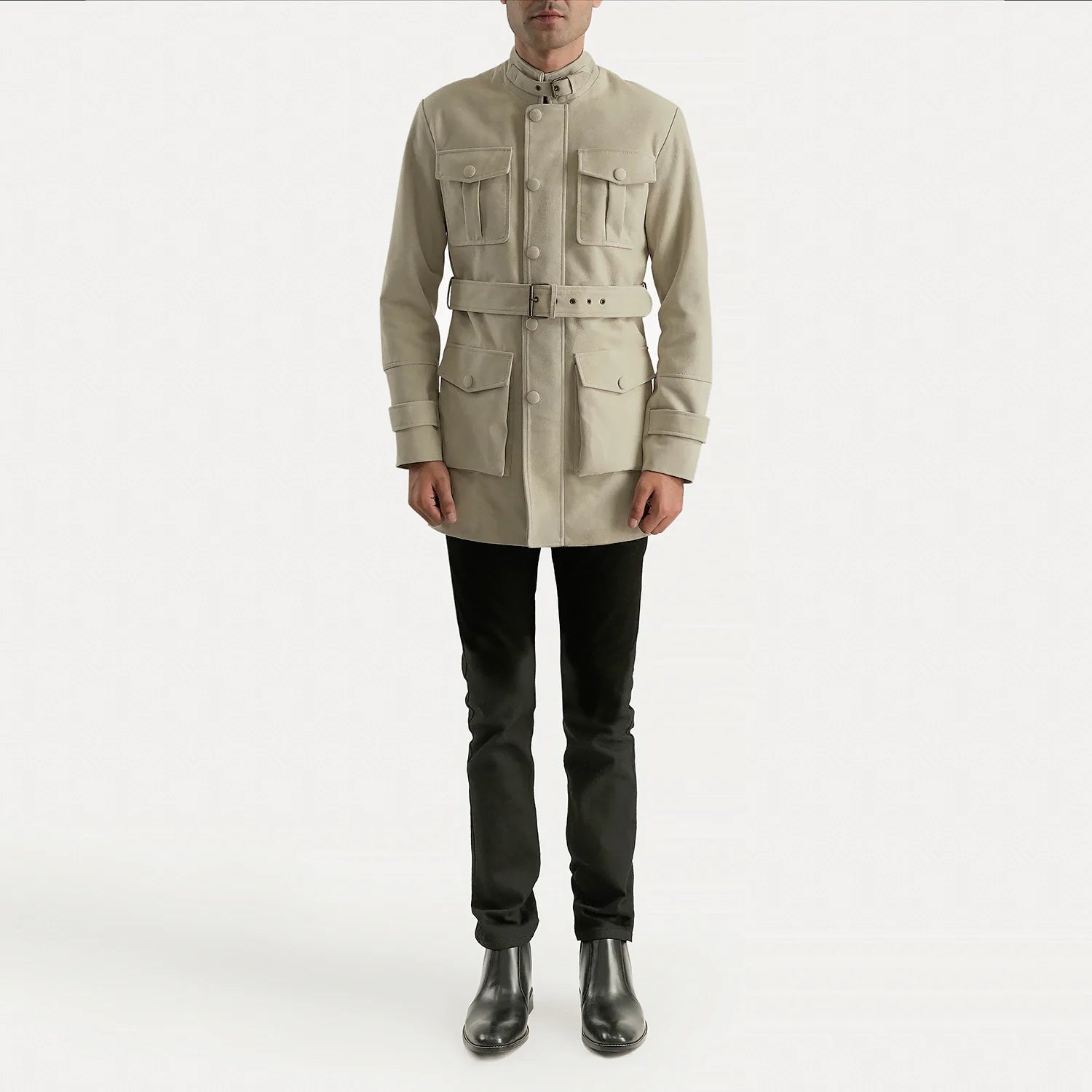 Dolf Off-White Suede Jacket by Dash Racegear - men Jacket view 3