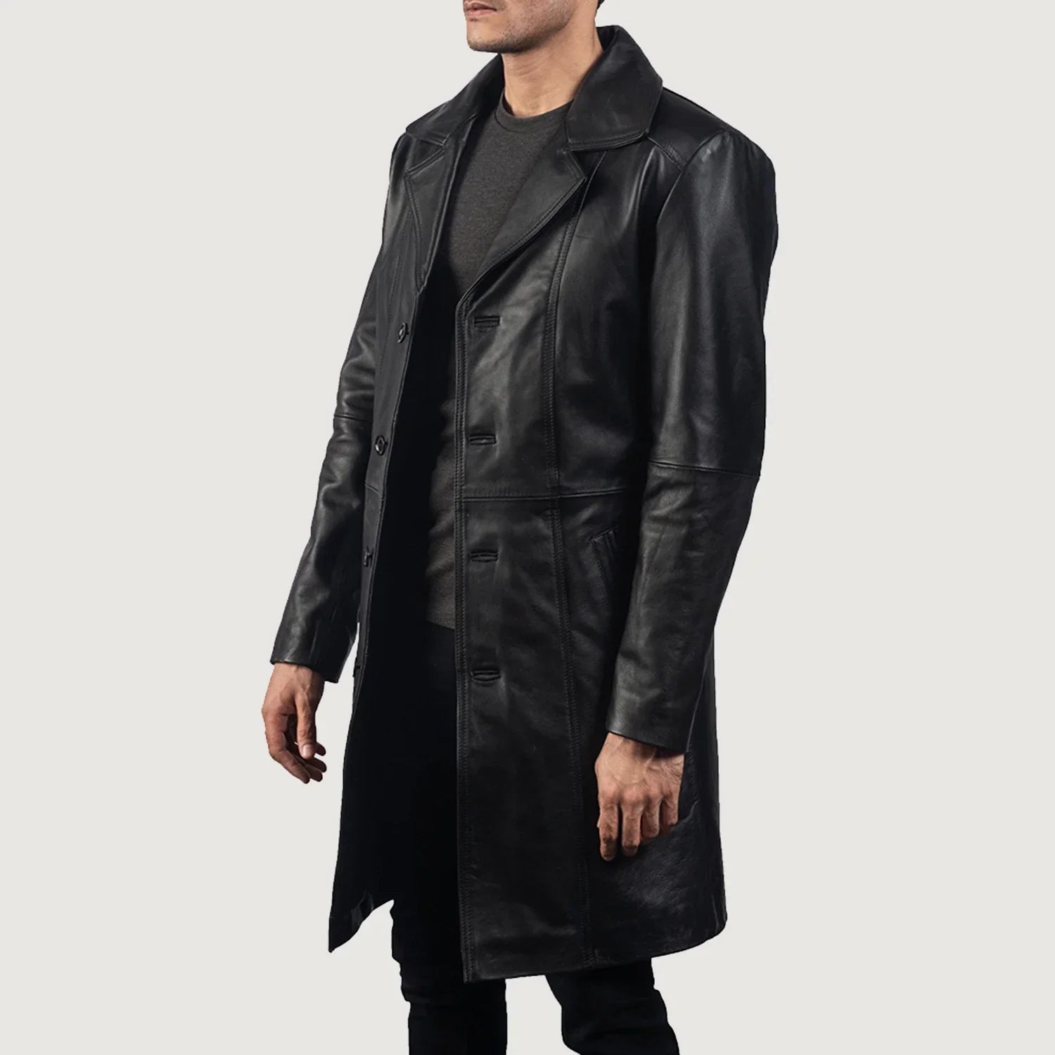 Don Long Black Leather Coat by Dash Racegear - men Jacket view 2