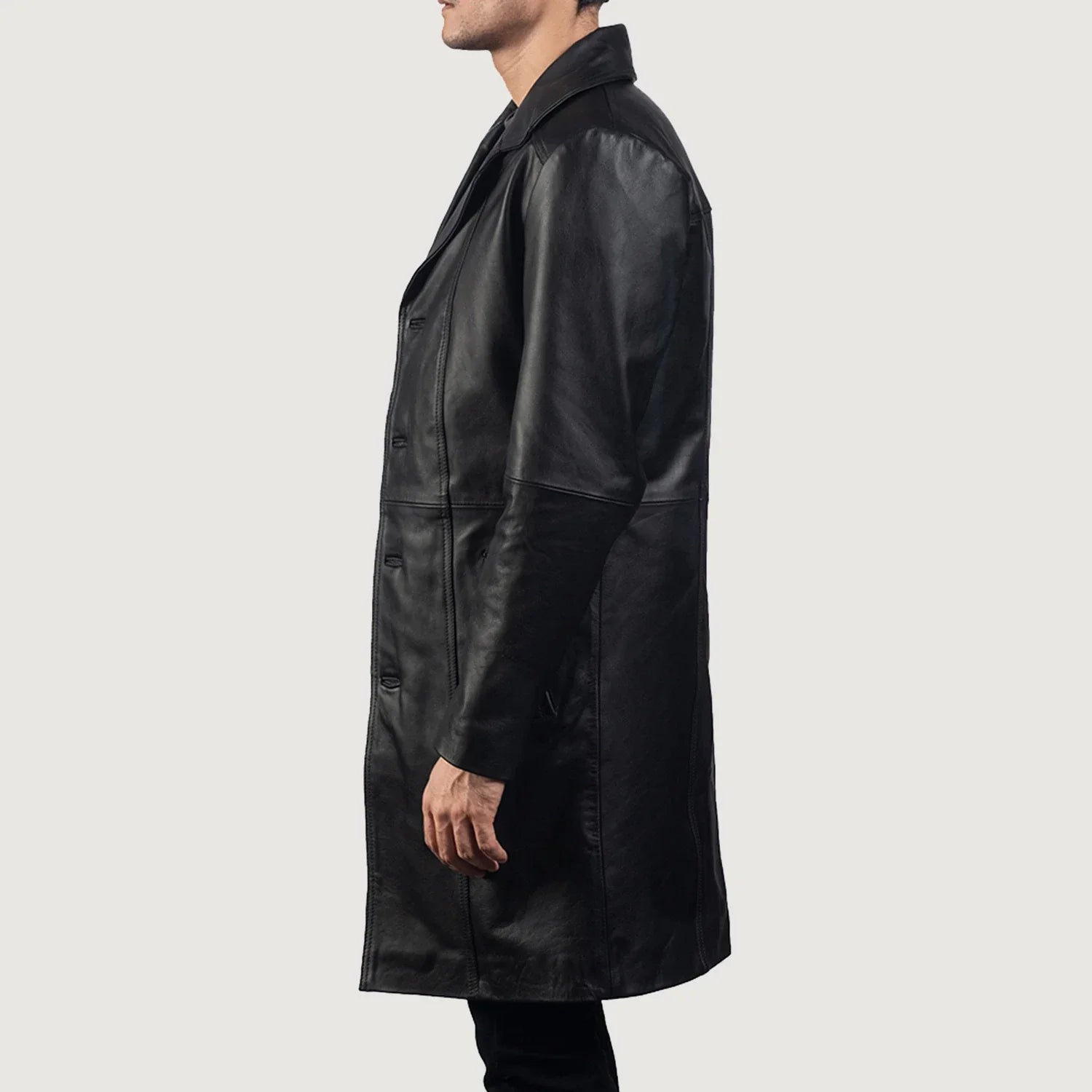 Don Long Black Leather Coat by Dash Racegear - men Jacket view 5