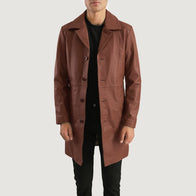 Don Long Brown Leather Coat by Dash Racegear - men Jacket view 1