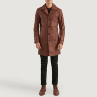 Don Long Brown Leather Coat by Dash Racegear - men Jacket view 3