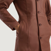 Don Long Brown Leather Coat by Dash Racegear - men Jacket view 6