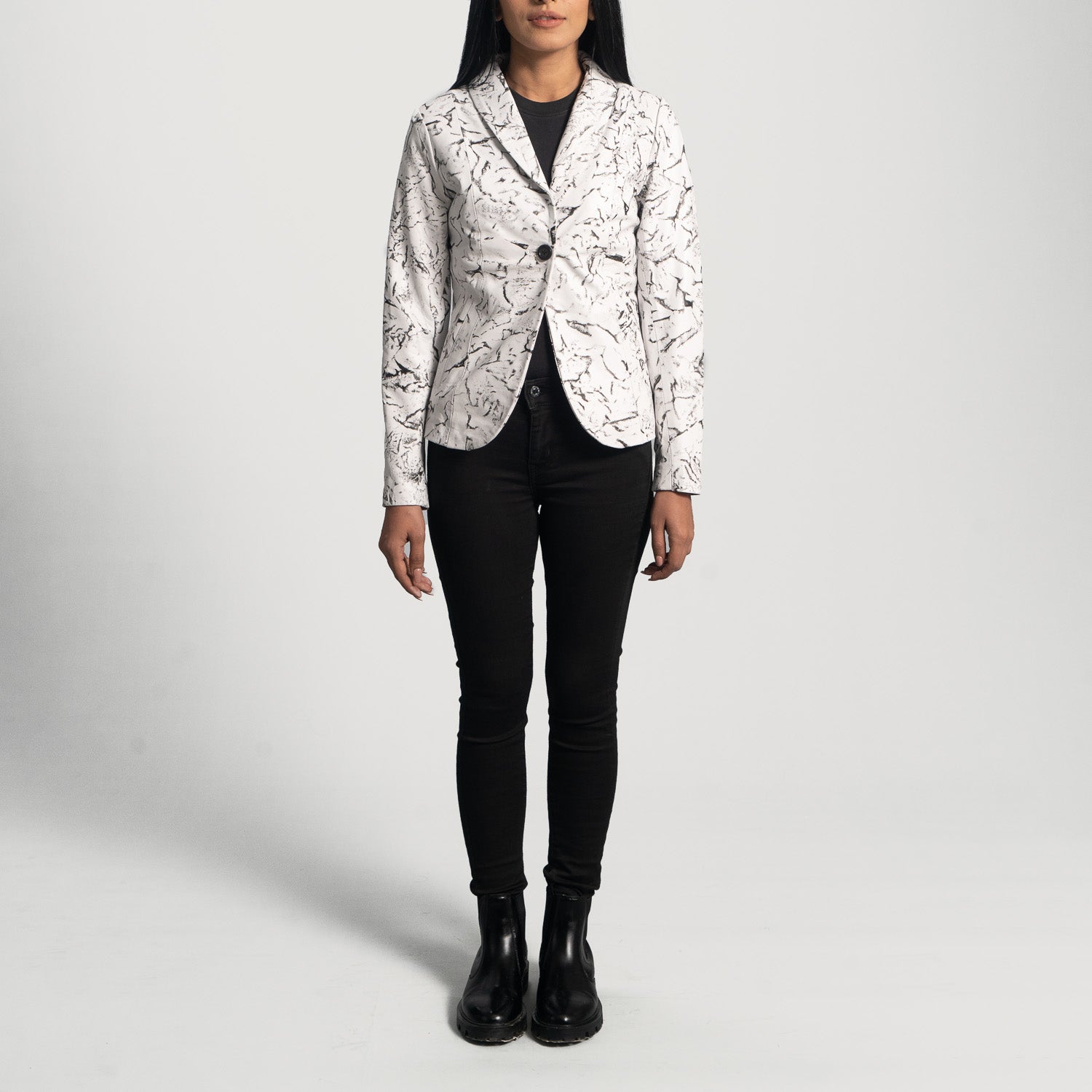 Donna Blake White Leather Blazer by Dash Racegear - women Jacket view 4