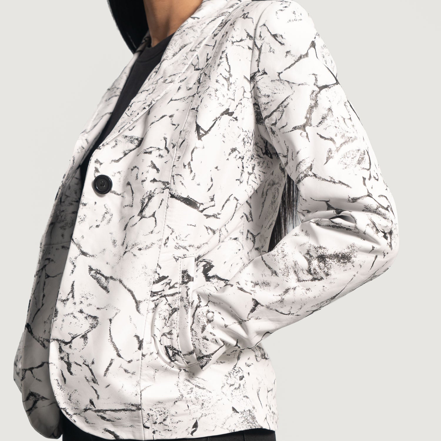 Donna Blake White Leather Blazer by Dash Racegear - women Jacket view 6