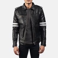 Dragonhide Black Leather Jacket by Dash Racegear - men Jacket view 3