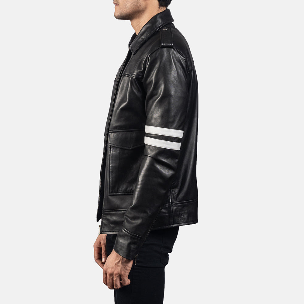 Dragonhide Black Leather Jacket by Dash Racegear - men Jacket view 5