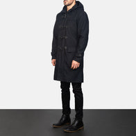 Drake Black Wool Hooded Duffle Coat by Dash Racegear - men Jacket view 2