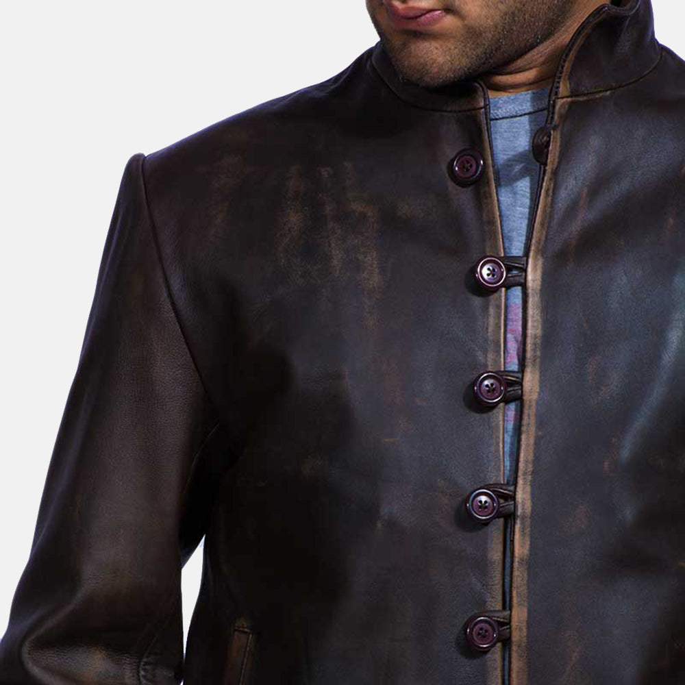 Drakeshire Brown Leather Jacket by Dash Racegear - men Jacket view 3