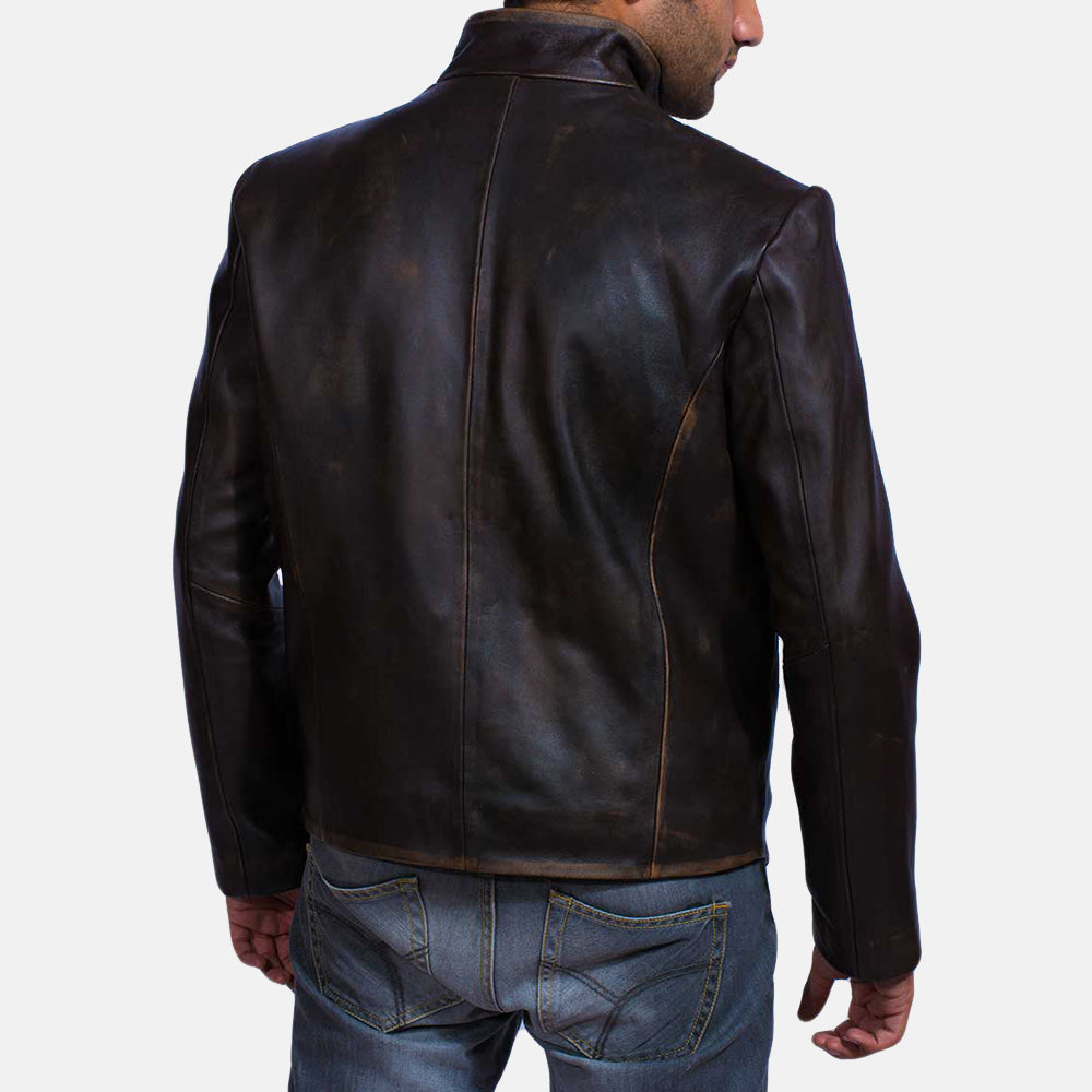 Drakeshire Brown Leather Jacket by Dash Racegear - men Jacket view 4