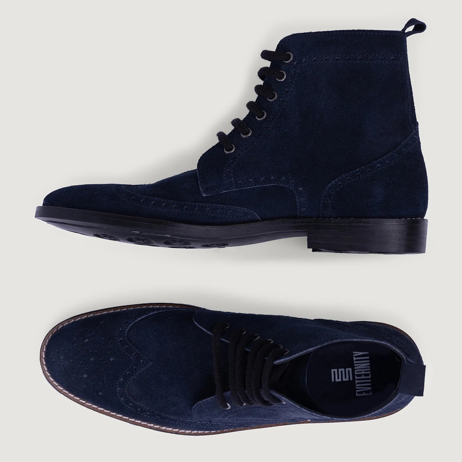 Duster Brogues Blue Suede Leather Boots - StudGuard by Dash Racegear - men Leather Shoes view 3