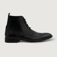Duster Brogues Derby Black Leather Boots by Dash Racegear - men Leather Shoes view 2