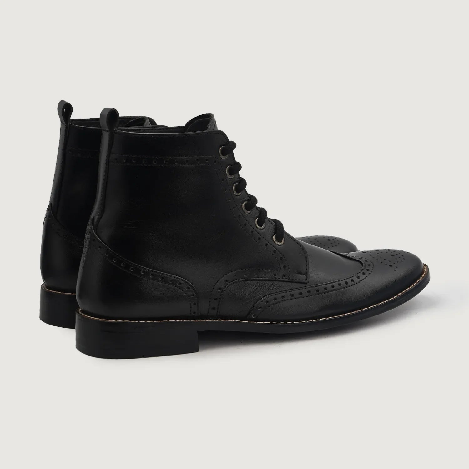 Duster Brogues Derby Black Leather Boots by Dash Racegear - men Leather Shoes view 3