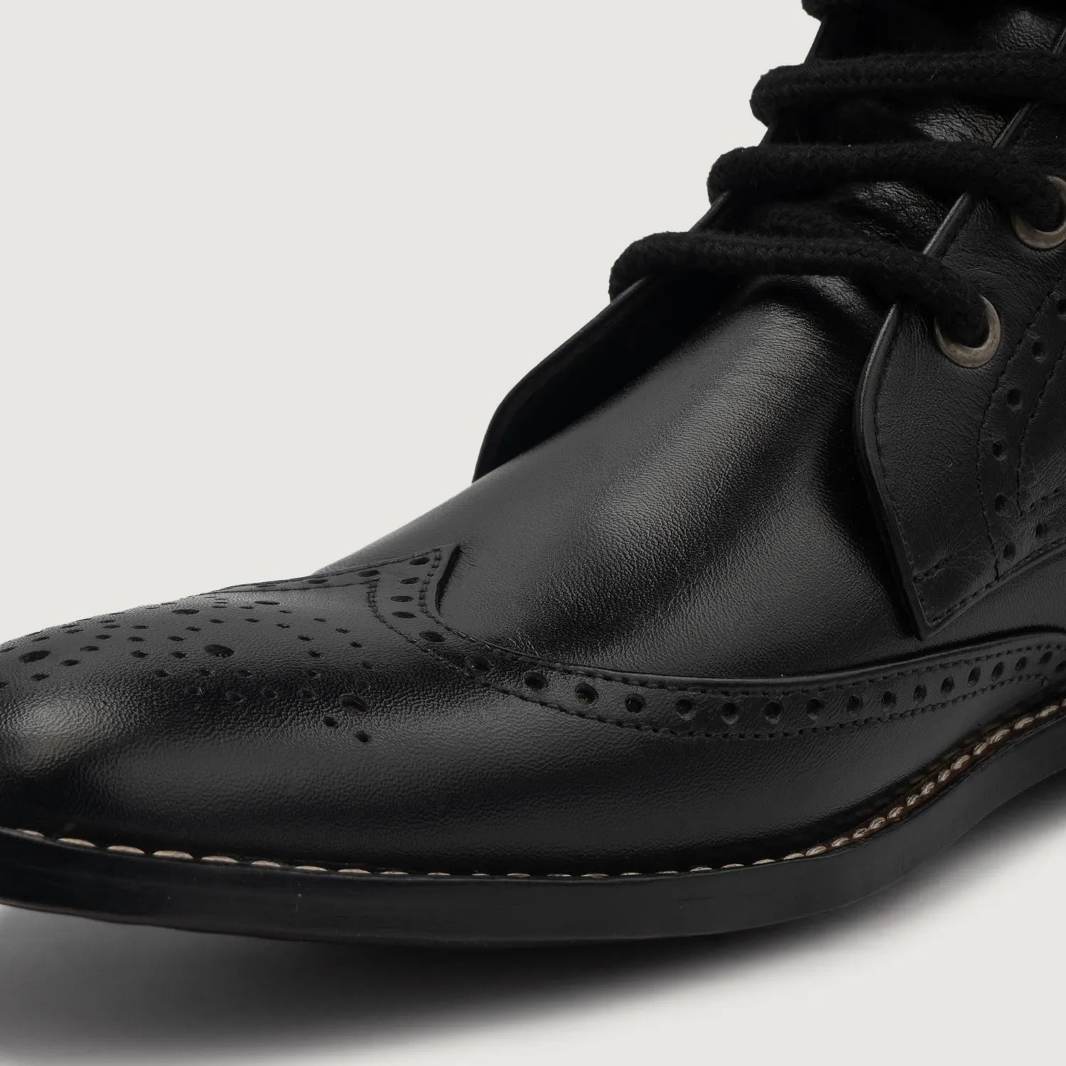 Duster Brogues Derby Black Leather Boots by Dash Racegear - men Leather Shoes view 5