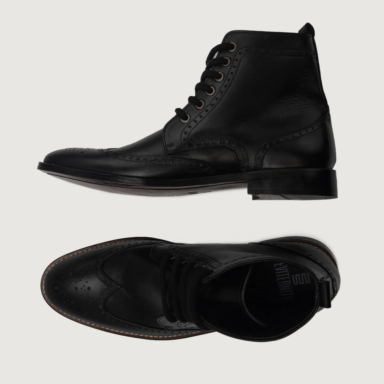 Duster Brogues Derby Black Leather Boots by Dash Racegear - men Leather Shoes view 6