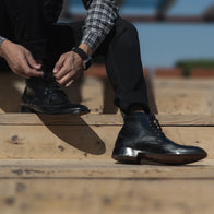 Duster Brogues Derby Black Leather Boots by Dash Racegear - men Leather Shoes view 8