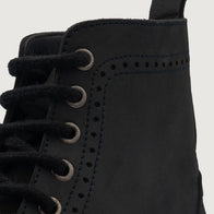 Duster Brogues Derby Black Nubuck Leather Boots by Dash Racegear - men Leather Shoes view 5