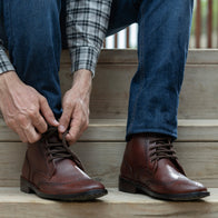 Duster Brogues Derby Brown Burnished Leather Boots - StudGuard by Dash Racegear - men Leather Shoes view 10