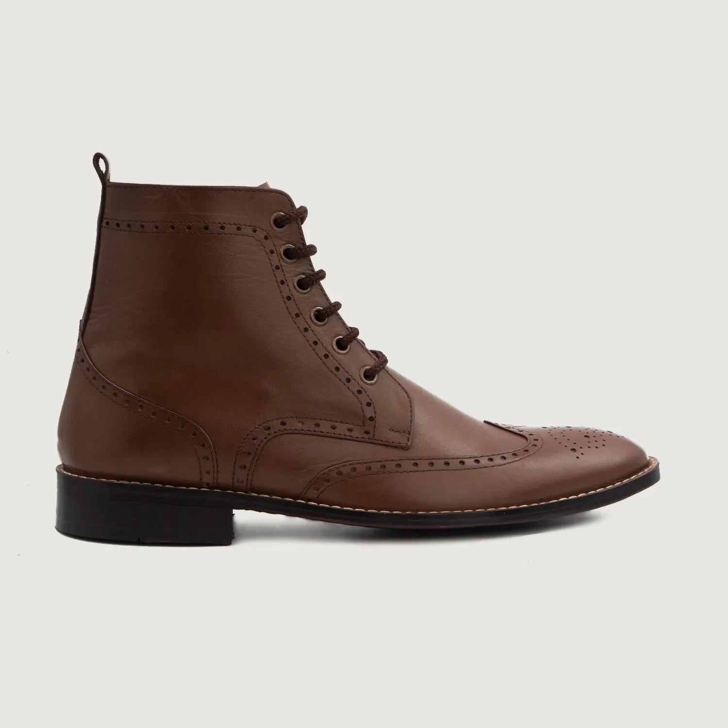Duster Brogues Derby Brown Leather Boots by Dash Racegear - men Leather Shoes view 2