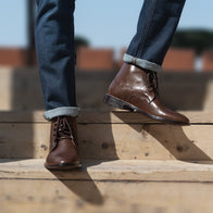 Duster Brogues Derby Brown Leather Boots by Dash Racegear - men Leather Shoes view 7