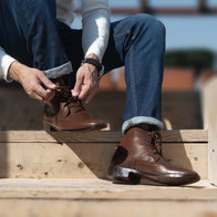 Duster Brogues Derby Brown Leather Boots by Dash Racegear - men Leather Shoes view 9
