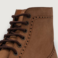 Duster Brogues Derby Brown Nubuck Leather Boots by Dash Racegear - men Leather Shoes view 4