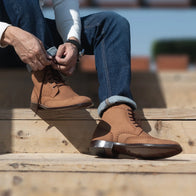 Duster Brogues Derby Brown Nubuck Leather Boots by Dash Racegear - men Leather Shoes view 9
