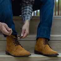 Duster Brogues Derby Brown Suede Leather Boots - StudGuard by Dash Racegear - men Leather Shoes view 10