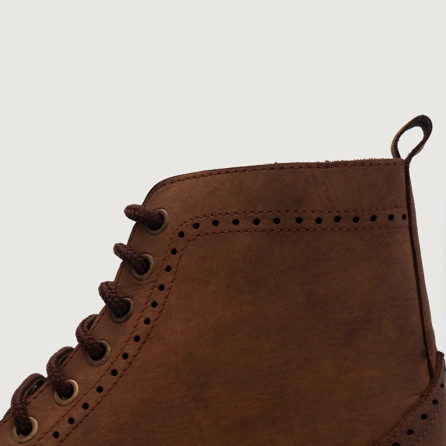 Duster Brogues Derby Oil Pull-up Brown Leather Boots by Dash Racegear - men Leather Shoes view 4