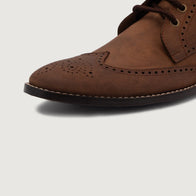 Duster Brogues Derby Oil Pull-up Brown Leather Boots by Dash Racegear - men Leather Shoes view 5