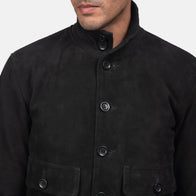 Eaton Black Suede Bomber Jacket by Dash Racegear - men Jacket view 5