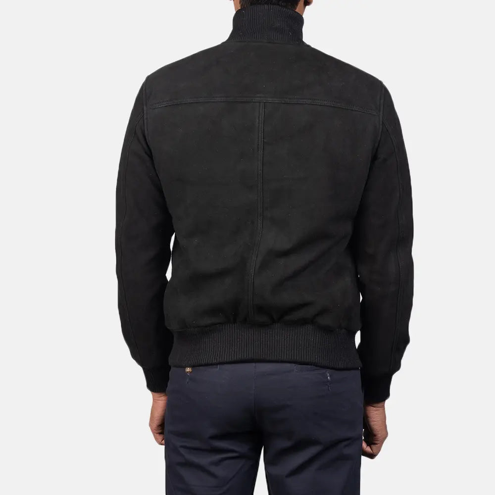 Eaton Black Suede Bomber Jacket by Dash Racegear - men Jacket view 6