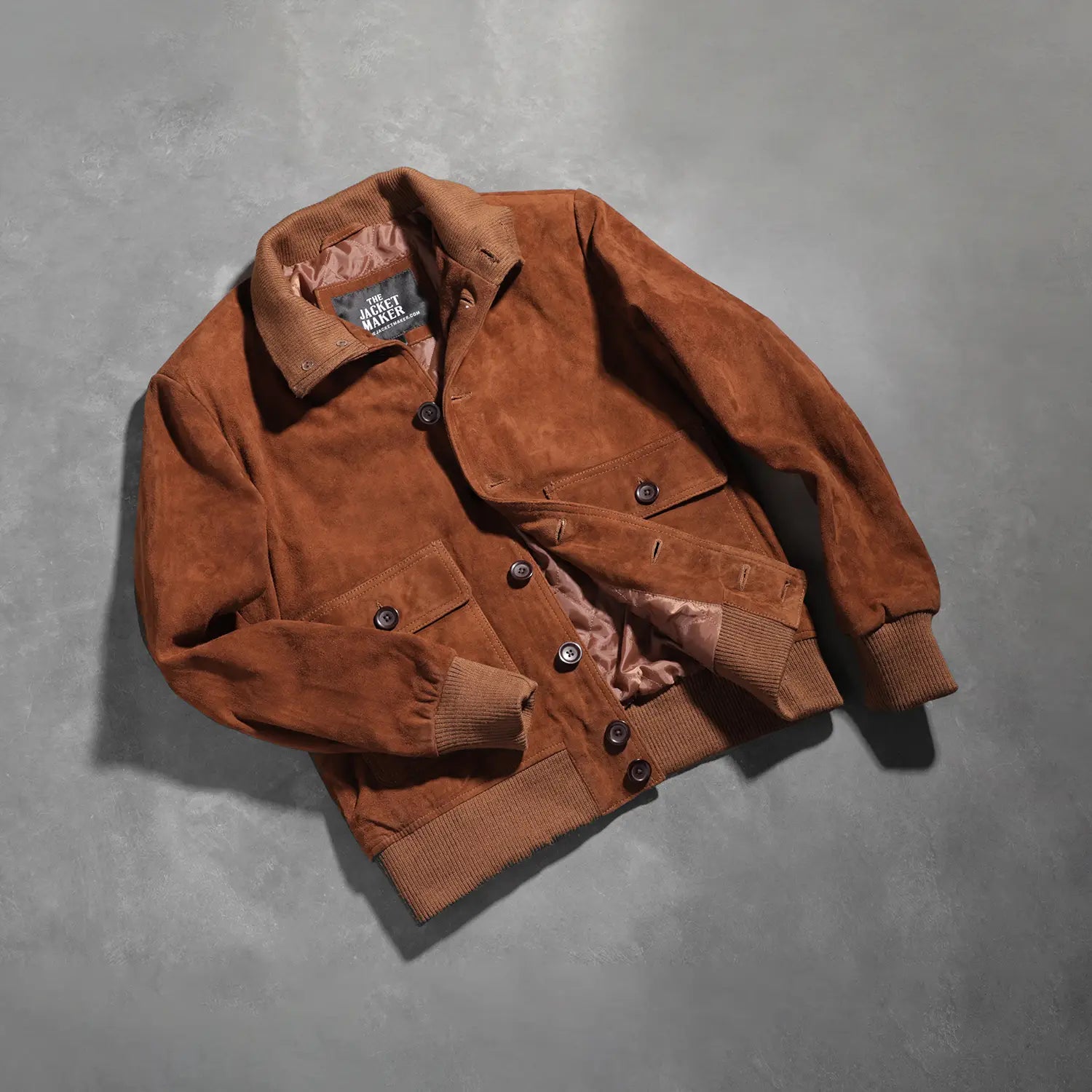 Eaton Brown Suede Bomber Jacket by Dash Racegear - men Jacket view 7
