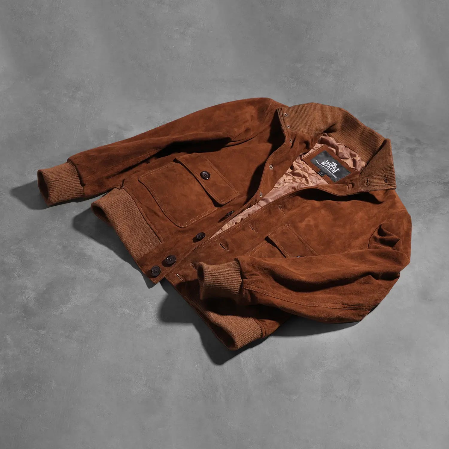 Eaton Brown Suede Bomber Jacket by Dash Racegear - men Jacket view 8