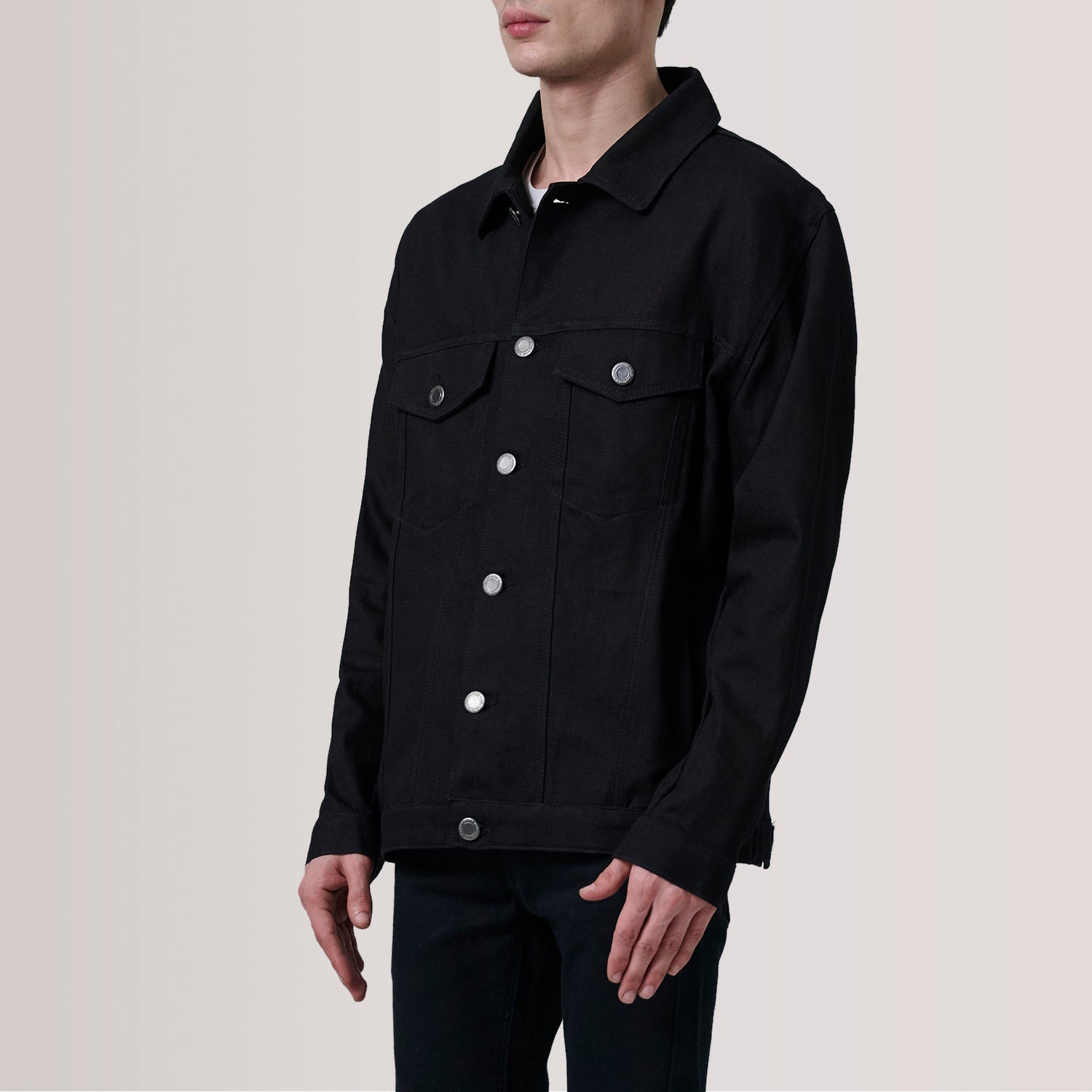 Eddie Black Oversized Denim Trucker Jacket by Dash Racegear - men Jacket view 3
