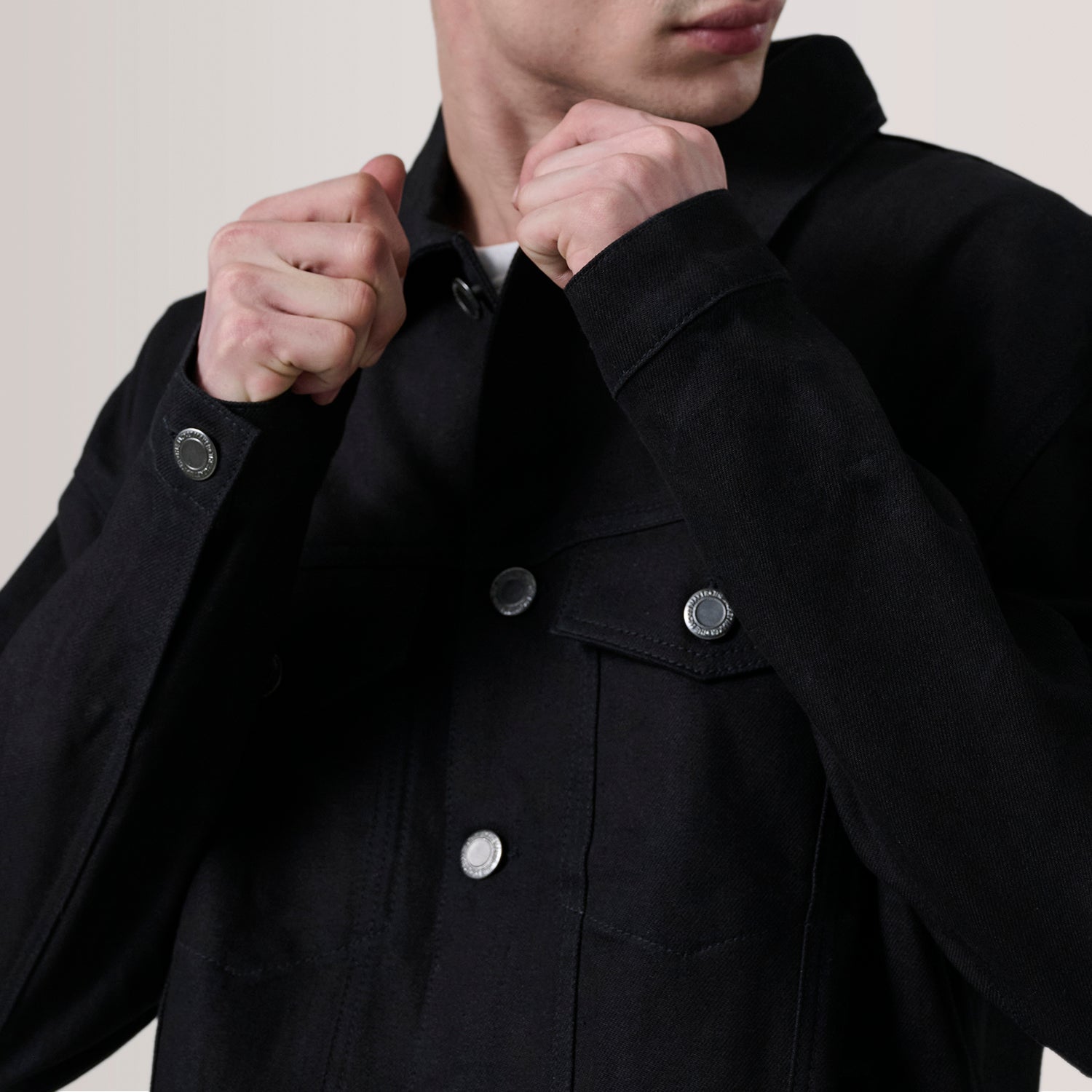 Eddie Black Oversized Denim Trucker Jacket by Dash Racegear - men Jacket view 6