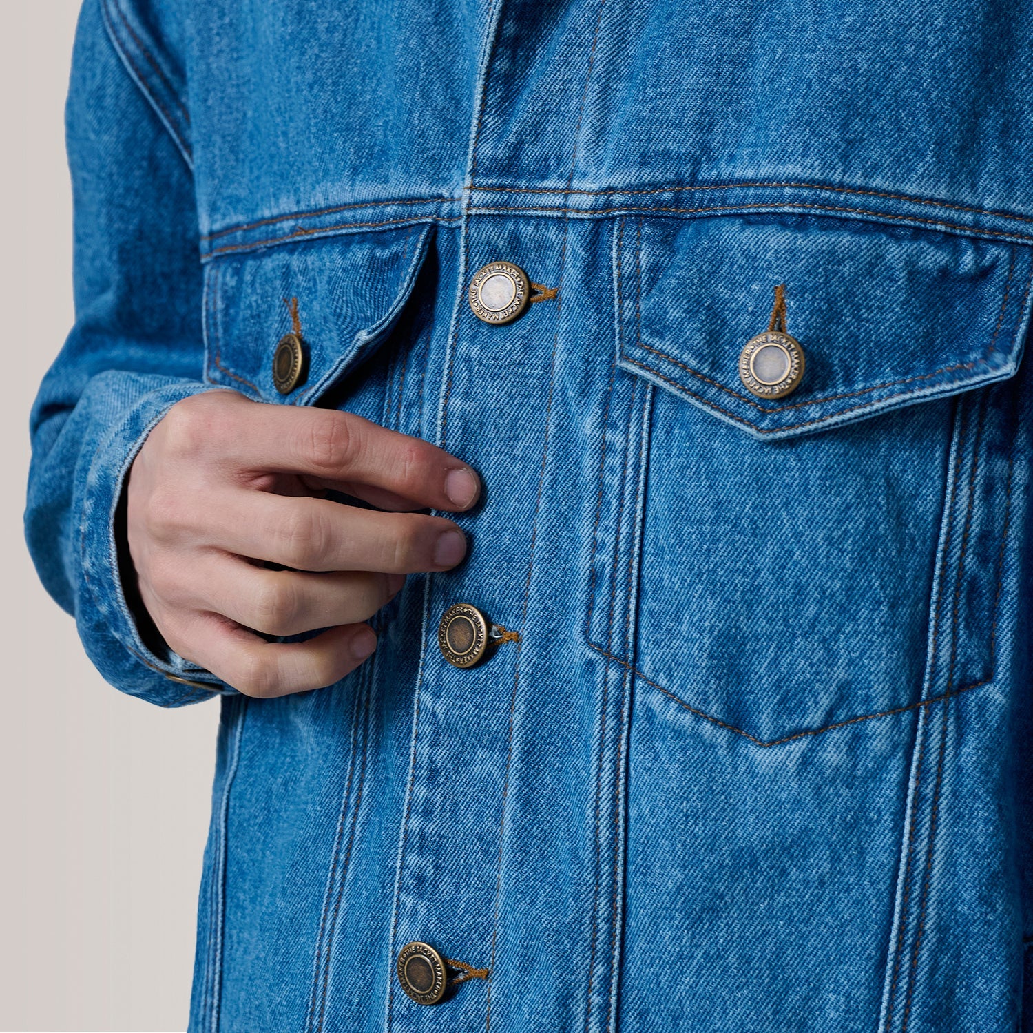 Eddie Dark Blue Oversized Denim Trucker Jacket by Dash Racegear - men Jacket view 6
