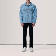 Eddie Light Blue Oversized Denim Trucker Jacket by Dash Racegear - men Jacket view 2