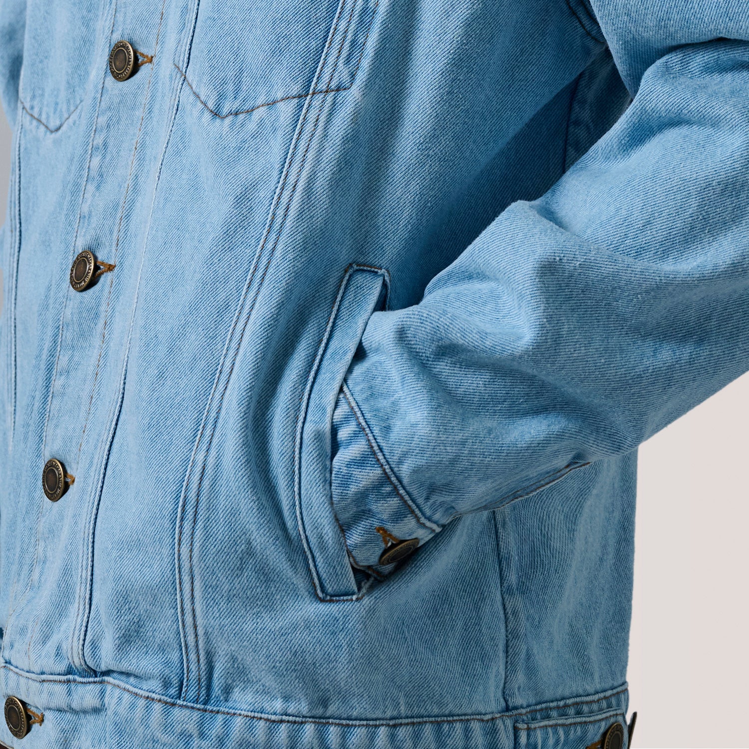 Eddie Light Blue Oversized Denim Trucker Jacket by Dash Racegear - men Jacket view 6