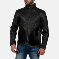 Equilibrium Black Leather Jacket by Dash Racegear - men Jacket view 1