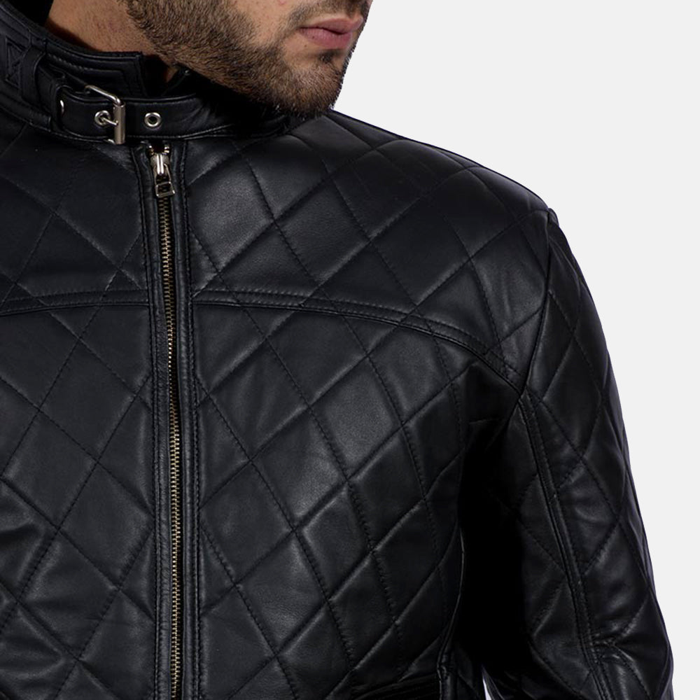 Equilibrium Black Leather Jacket by Dash Racegear - men Jacket view 3