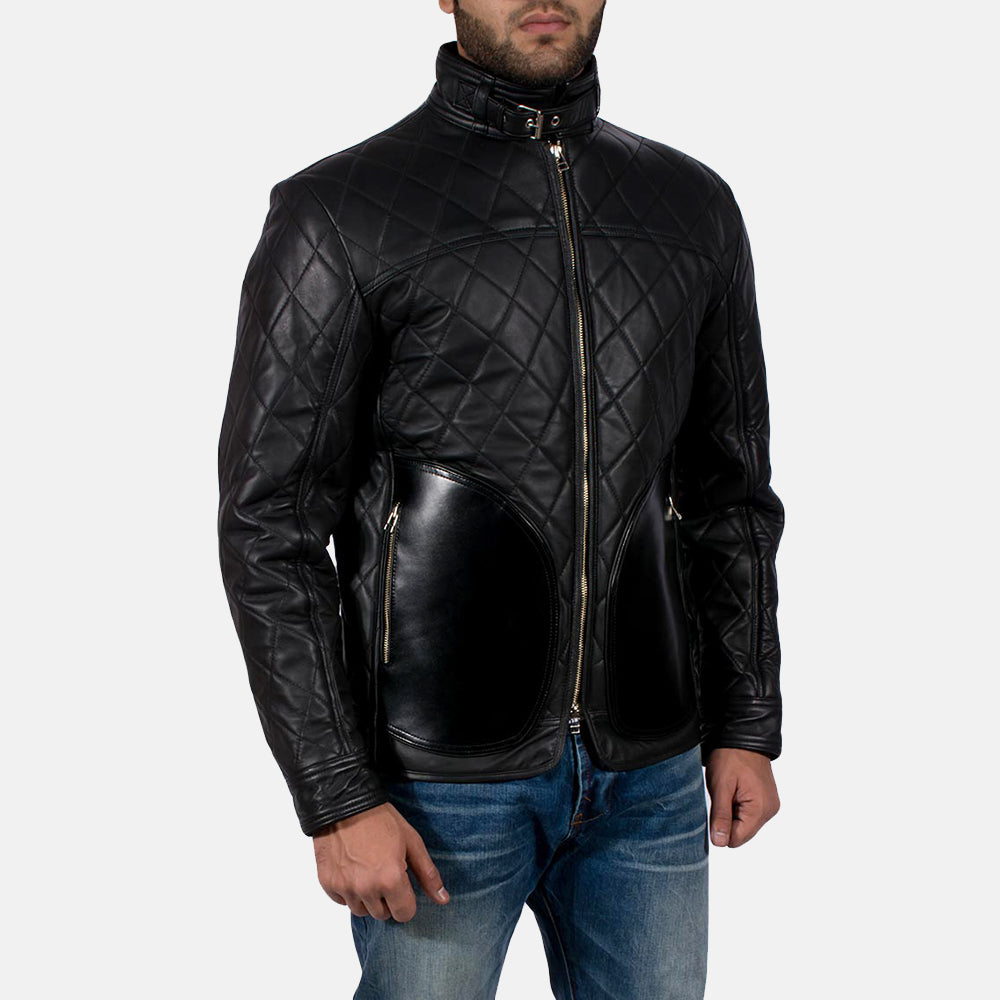 Equilibrium Black Leather Jacket by Dash Racegear - men Jacket view 4